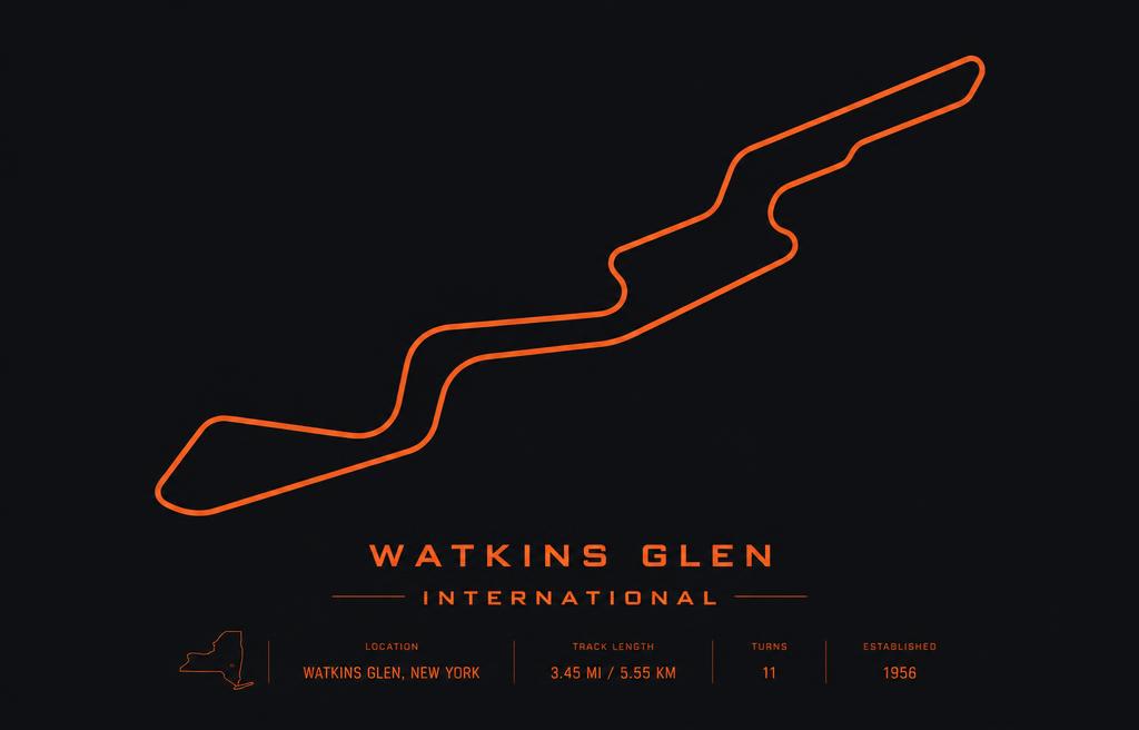 Minimalist Watkins Glen circuit layout